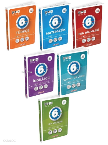 2024 6. Sınıf Soru Bankası Set;Türkçe - Matematik - Fen Bilimleri - İngilizce - Din Kültürü - Sosyal Bilgiler