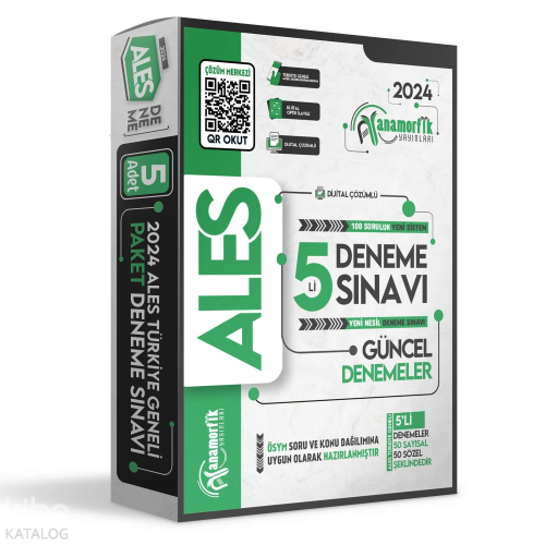 2024 ALES Anamorfik Yayınları Türkiye Geneli Kurumsal 10lu Dijital Çözümlü Paket Deneme Sınavı