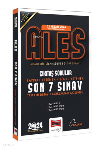 2024 ALES Son 7 Sınav Çıkmış Sorular;(21 Nisan 2024 Sınavı Dahil)