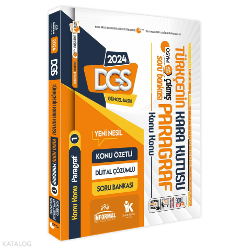 2024 DGS Türkçenin Kara Kutusu KONU KONU PARAGRAF 1 Konu Özetli D.Çözü