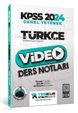 2024 Kpss Atölye Serisi Türkçe Video Ders Notları