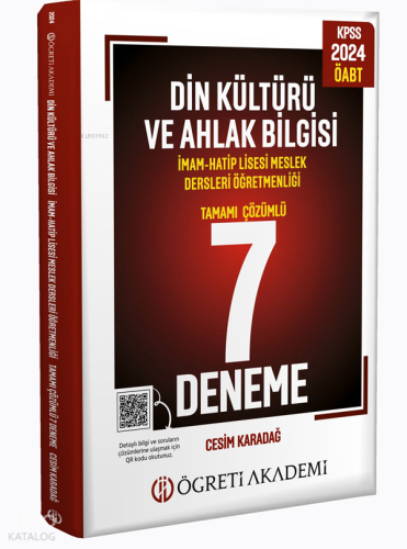 2024 KPSS ÖABT Din Kültürü ve Ahlak Bilgisi Tamamı Çözümlü 7 Deneme
