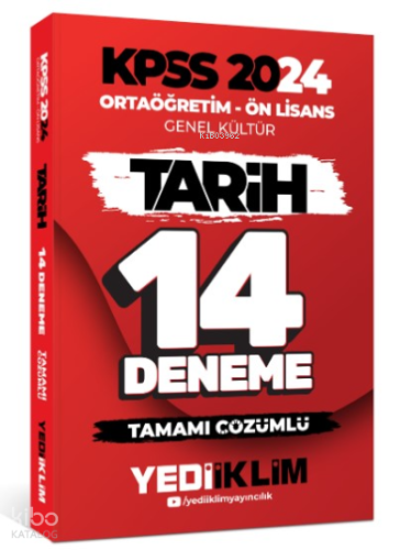 2024 KPSS Ortaöğretim - Ön Lisans Genel Kültür Tarih 14 Deneme Tamamı Çözümlü
