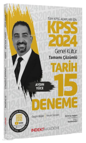 2024 KPSS Tarih 15 Deneme Çözümlü | Aydın Yüce | İndeks Akademi Yayınc
