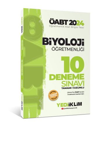 Yediiklim Yayıncılık ÖABT Biyoloji Öğretmenliği Tamamı Çözümlü 10 Deneme Sınavı