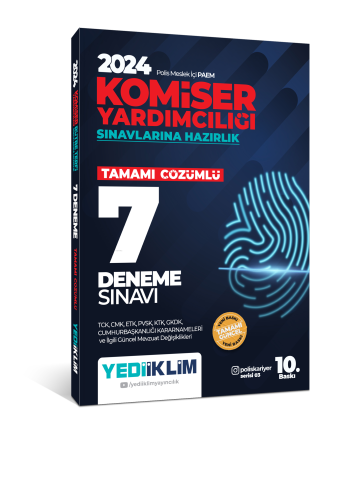 2024 Polis Meslek İçi PAEM Komiser Yardımcılığı Sınavlarına Hazırlık Tamamı Çözümlü 7 Deneme Sınavı