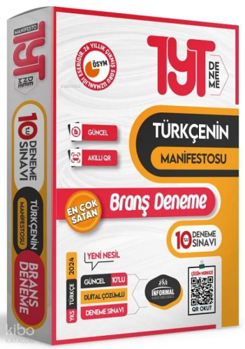 2024 YKS TYT Türkçenin Manifestosu 10lu Dijital Çözümlü BRANŞ Deneme PAKETİ
