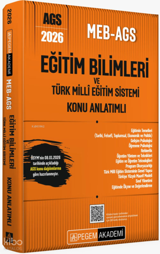 Pegem Akademi 2026 MEB AGS Eğitim Bilimleri Konu Anlatımlı | Kolektif 