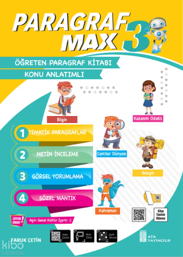 3. Sınıf Paragraf Max Öğreten Paragraf Kitabı | Faruk Çetin | Ata Yayı