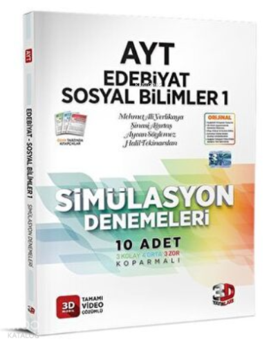 3D Yayınları AYT Edebiyat Sosyal Bilimler 1 Simülasyon Denemeleri