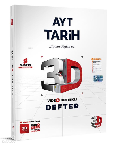 3D Yayınları AYT Tarih Video Destekli Defter