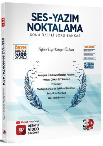 3D Yayınları Ses-Yazım Noktalama Konu Özetli Soru Bankası | Tufan Taş 