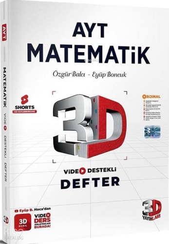 2024 AYT 3D Matematik Video Destekli Defter | Özgür Balcı | 3D Yayınla