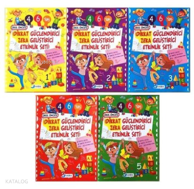 4-6 Yaş Dikkat Güçlendirici ve Zeka Geliştirici Etkinlik Seti - 5 Kitap Takım