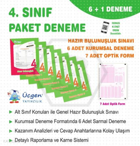 4. Sınıf Paket Deneme 7'Li + Optik - 2024/2025