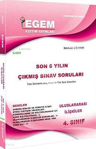 4. Sınıf Uluslararası İlişkiler Çıkmış Sınav Soruları Bahar Dönemi | K
