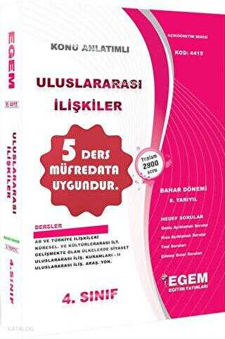4. Sınıf Uluslararası İlişkiler Konu Anlatımlı Soru Bankası Bahar Döne