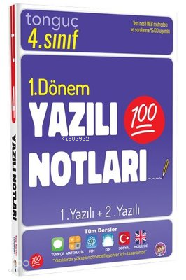 4.Sınıf Yazılı Notları 1.Dönem 1+2.Yazılı | Kolektif | Tonguç Akademi
