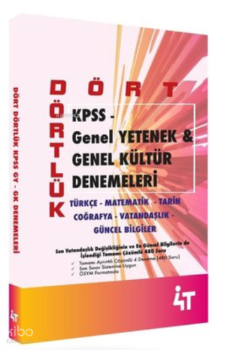 4T Kpss B Dört Dörtlük Denemeleri | Kolektif | 4T Yayınevi