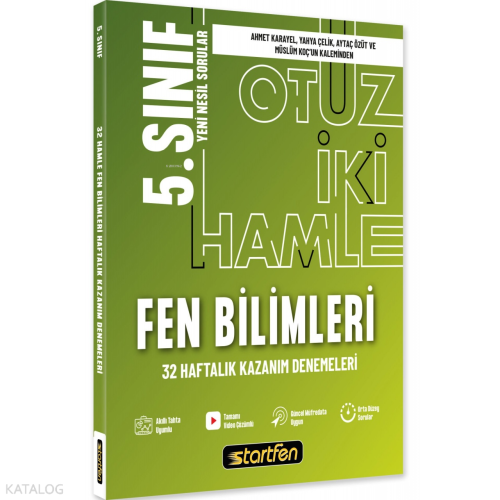 5. Sınıf Fen Bilimleri 32 Deneme Haftalık Kazanım Denemeleri
