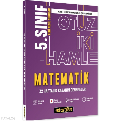 5. Sınıf Matematik 32 Hamle Haftalık Kazanım Denemeleri | Kolektif | S
