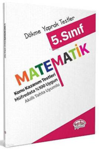 5. Sınıf Matematik Dökme Yaprak Testler Editör Yayınevi | Kolektif | E