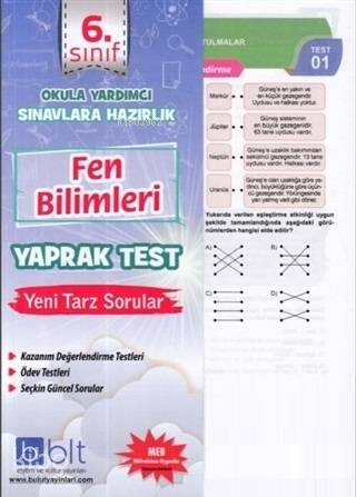 6. Sınıf Fen Bilimleri Yaprak Test