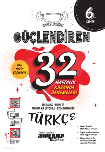 6. Sınıf Güçlendiren 32 Haftalık Türkçe Kazanım Denemeleri | Kolektif 