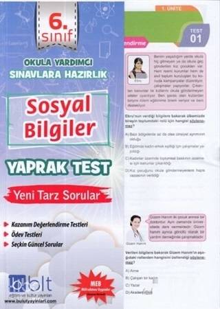 6. Sınıf Sosyal Bilgiler Yaprak Test