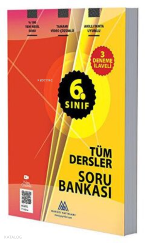 6. Sınıf Tüm Dersler Soru Bankası 3 Deneme İlaveli Tamamı Video Çözümlü Marsis Yayınları