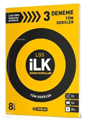 8. Sınıf 3 Lü İlk Dönem Deneme | Kolektif | Hız Yayınları (Hazırlık)