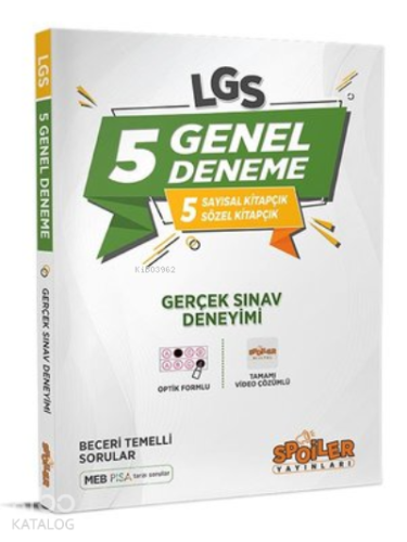 8.Sınıf LGS 5 Genel Deneme | Kolektif | Spoiler Yayınları (Hazırlık)