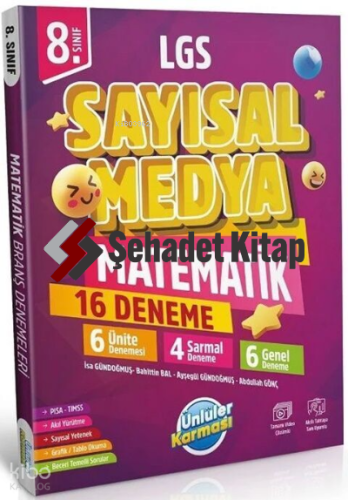 8. Sınıf LGS Sayısal Medya Matematik 16 Deneme | Kolektif | Ünlüler Ka