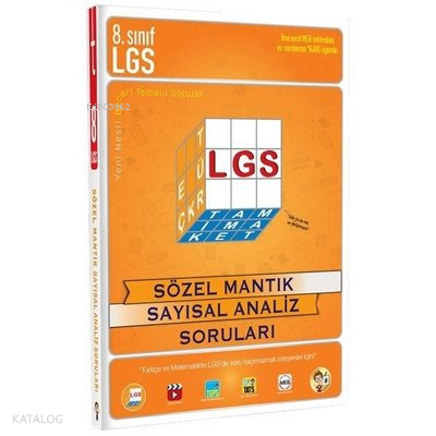 8. Sınıf LGS Sözel Mantık Sayısal Analiz Soruları | Kolektif | Tonguç 