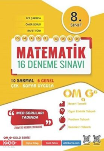 8. Sınıf Omage Gold Matematik 16 Deneme Sınavı | Kolektif | Nartest Ya