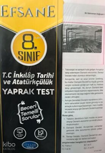 8. Sınıf T.C İnkılap Tarihi ve Atatürkçülük Yaprak Test