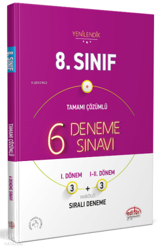 8.Sınıf Tamamı Çözümlü 6 Deneme Sınavı