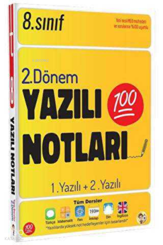 8. Sınıf Yazılı Notları 2. Dönem 1 ve 2. Yazılı | Kolektif | Tonguç Ak