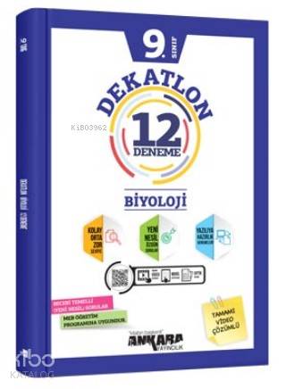 9. Sınıf Biyoloji Dekatlon 12 Deneme | Eren Akyüz | Ankara Yayıncılık 