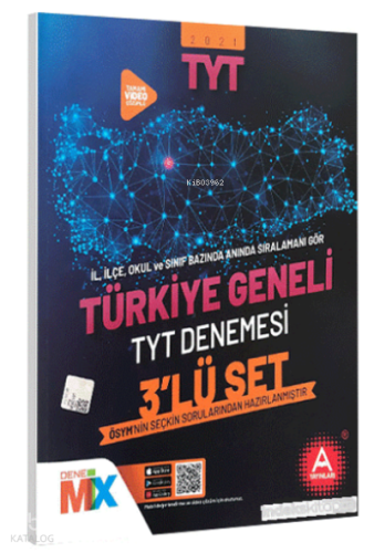 A Yayınları Türkiye Geneli Çıkmış Sorular Denemesi 3 Lü -2021