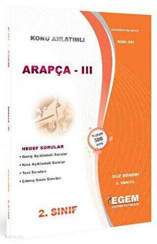 Açıköğretim 2. Sınıf 3. Yarıyıl Güz Dönemi Arapça Konu Anlatımlı Ana K
