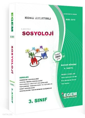 Açıköğretim Sosyoloji 3. Sınıf 6. Yarıyıl Bahar Dönemi Konu Anlatımlı 