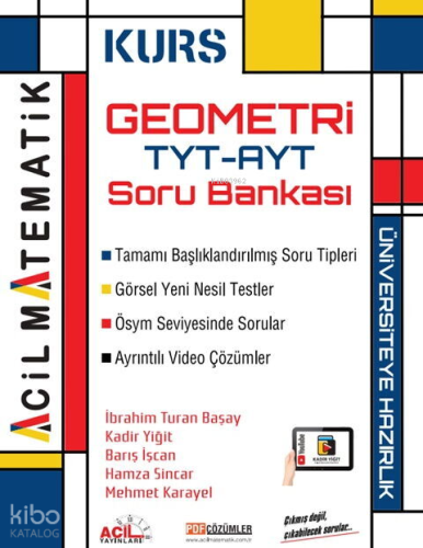 Acil Yayınları TYT AYT Geometri Kurs Soru Bankası