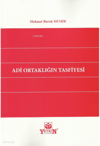 Adi Ortaklığın Tasfiyesi