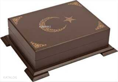 Ahşap Kutulu Hafız Boy Kuranı Kerim Ay Yıldız Nakışlı