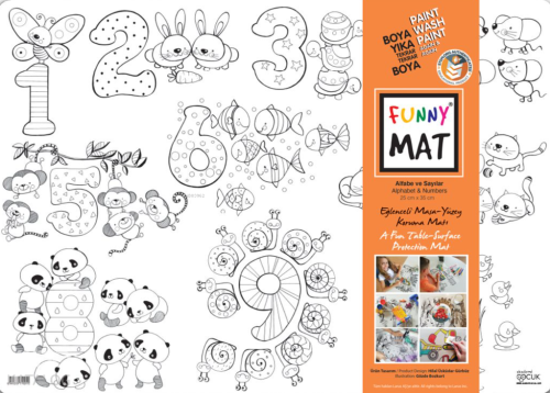 Akademi Çocuk Funny Mat Alfabe ve Sayılar 2'li Paket Beyaz Seri
