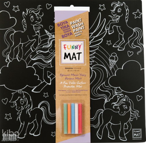 Akademi Çocuk Funny Mat Black (Tebeşirli) - Unicorn | | Akademi Çocuk 