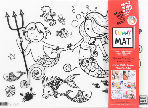 Akademi Çocuk Funny Mat - Unicorn ve Deniz Kızları