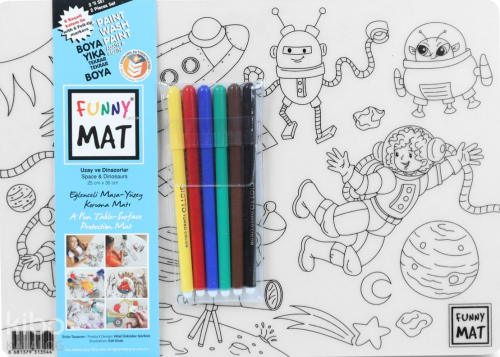 Akademi Çocuk Funny Mat - Uzay ve Dinozorlar (6'lı Kalem) | Kolektif |