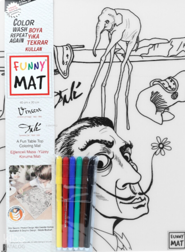 Akademi Çocuk Funny Mat - Vincent Van Gogh ve Salvador Dali 6'lı Kalemli